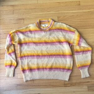 Isabel Marant Etoile mohair super soft stripe Sweater in Cream, Yellow, and Pink